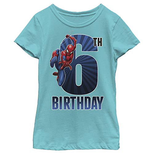 Marvel Little, Big Classic Spiderman 6th Bday Girls Short Sleeve Tee Shirt