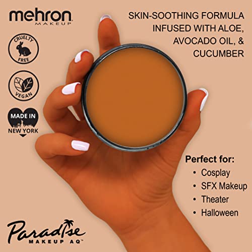 Image of Mehron Makeup Paradise Makeup AQ Pro Size | Stage & Screen Performance, Face & Body Painting, Beauty, Cosplay, and Halloween | Water Activated Face Paint, Body Paint 1.4 oz (40 g) - Foxy