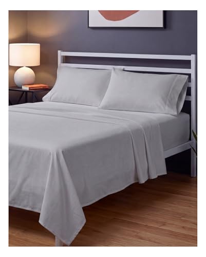 Image of Sleepy Town King Size Bed Sheets - 4 Piece - King Sheet Set - Extra Soft, Comfy & Cooling - Easy Care - Shrinkage, Wrinkle & Fade Resistant - Brushed Microfiber - Deep Pocket Bed Sheets (Light Grey)