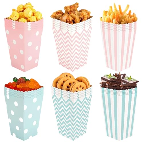 Lytonix 48 Piezas Bolsas de Palomitas de Maíz, Bolsas Pequeñas para Caramelos, Cajas de Papel para Palomitas de Maíz, Cajas para Dulces para Fiestas de Cumpleaños, Bodas