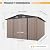 Aoxun 10x12 Shed with Brown Floor Galvanized Steel Outdoor Storage Shed Metal Garden Shed with Moisture-Proof Floor & Ventilation, Sloped Roof for Bike/Generator/Tool Storage (Brown Floor Included)