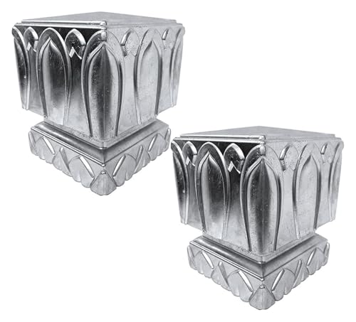 Fence Post Caps, Metal Top Cap, Aluminum Railing Cover, Protection for Villa Stair, Deck, Dock, Lotus Relief Decorative Piling, 