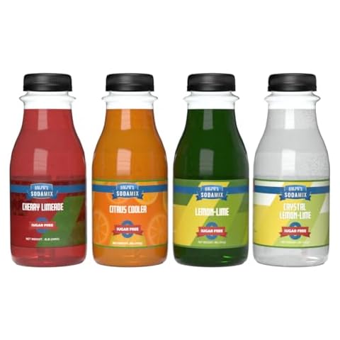 Ralph's 4 Sugar Free Sparkling Water Soda Maker Flavors Pack | Cherry Limeade | Citrus Cooler | Lemon Lime | Crystal Lemon Lime Cover