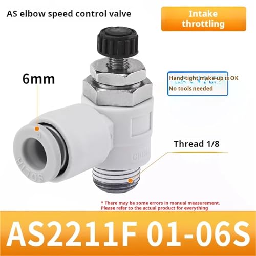Válvula de control de velocidad AS2211F-01-06S para cilindro neumático tipo mariposa 2