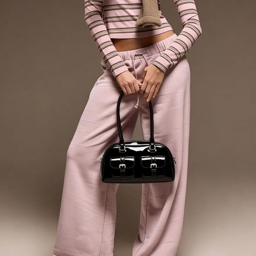 Bolso de hombro de cuero sintético para mujer miniatura 2