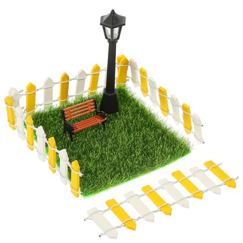 Abaodam 2Ensembles Décorations Miniatures De Courtyard Lampadaires Et Bancs pour Maison De Poupées Accessoires De Décor De Jardin De Paysage Miniature