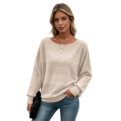 Image of Women's Batwing Tunic Tops, Long Sleeve Shirts Blouses, Business Casual Sweater for Office Work