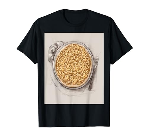 Creamy Textures Mac And Cheese Pizza Design Sketch T-Shirt