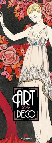 Art Deco Poster-Kalender 2026 | Stilvoller Kunst-Kalender im schlanken Hochformat (24x66 cm) | Mit Illustrationen von Georg Barbier & Co.