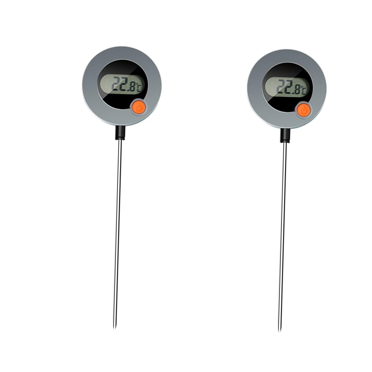 Amosfun 2 Piezas termómetro para alimentos termometro para alimentos para liquidos termómetro para freír para aceite termómetro digital termometro digital termometro horno termómetros Grey