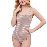 CutiePlusU Algodón Botón Paso Adulto Slinga Mono Mono Pijama Mameluco, Rayas de colores, L