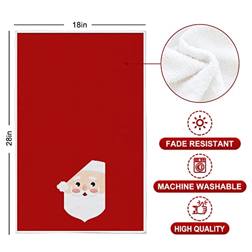 Whaline Red Christmas Kitchen Towel Set, 18" X 28" Santa Claus Snowflake Dishtowels Oversized Tea Dish Towels For Holiday, Home Decor, Gift-Christmas, 4 Pack #TOP1