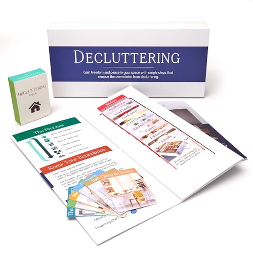 Decluttering Home Organization Kit - 62 Talking Point Cards & Guide Easier Approach to Streamline & Simplify Clear Steps for Clutter Free Homes - Reduce Stuff & Organize Spaces