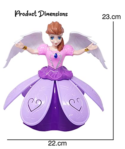 Image of Angel Girl Musical Dancing Rotating Toy Attractive Multicolor Flashing Lights Kids