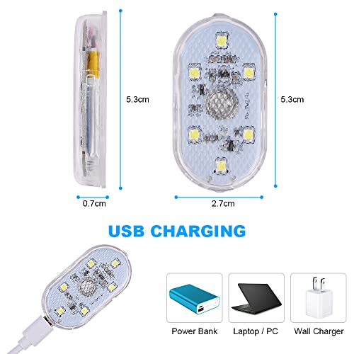 URAQT Auto Innen Beleuchtung, 2 Stück 150mAh LED KFZ Innenraumbeleuchtung USB Wiederaufladbare Mobilen Touch Schalterlicht für Auto… – Ansicht 2
