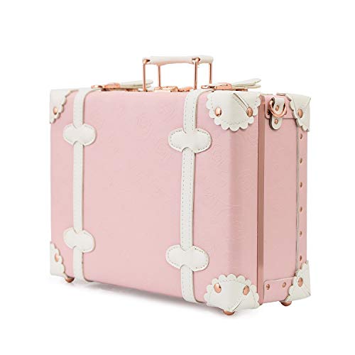 urecity Vintage and Cute Small Suitcase Made with PU Leather and PP - Women and Men Handbag (16