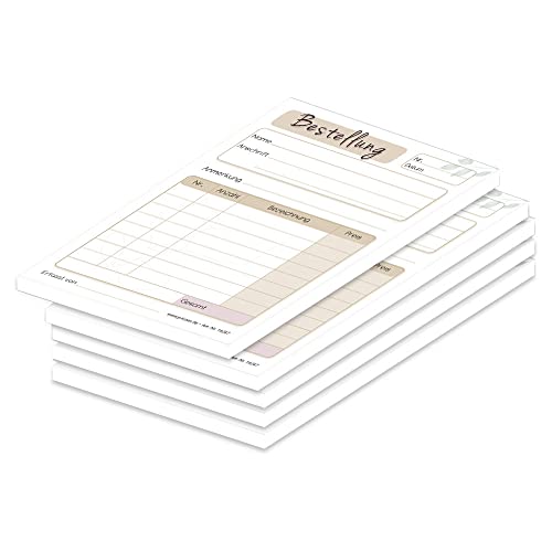 PRICARO Bestellannahmeblock"Blätter", A6, 5 Stück Cover