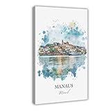 BKNSLJH Manaus Brasilien Leinwand-Poster, Wandkunstdruck, 