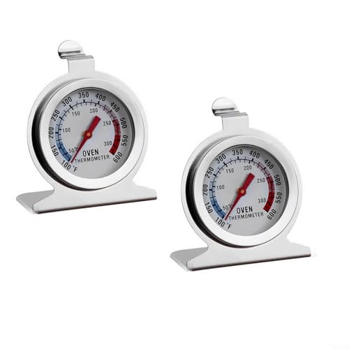 CNANRNANC Termómetro de horno con esfera de acero inoxidable - Temperatura portátil de cocción y cocción de alimentos para lectura instantánea termómetro de cocción para horno (2 piezas)