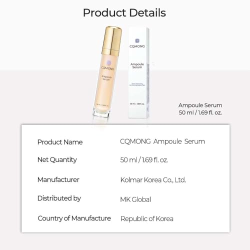 Cqmong CQAM-010 Ampoule Serum For Hydrating, Nourishing, Wrinkles, Freckles, Blemishes, Dark Circles | Hyaluronic Acid, Vitamin C, Collagen, Peptide, 7 Amino Acids, Adenosine | Korean Facial Skincare thumb #6