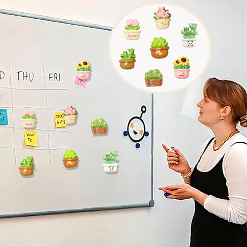 21 imanes decorativos con diseño planta para refrigerador miniatura 4