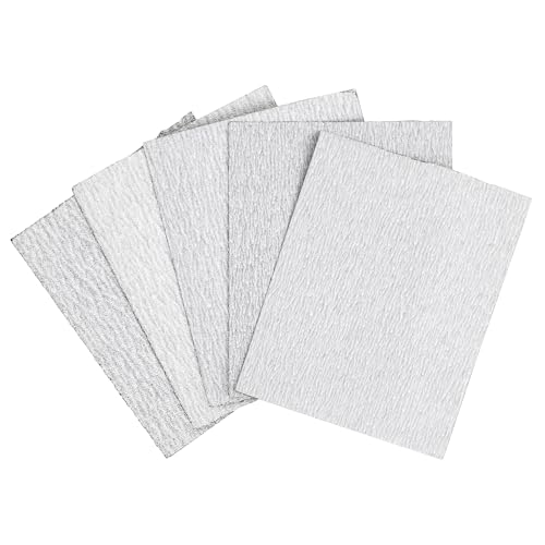 Image of Milescraft 1623 - 1 /4 Sheet Sandpaper 50 Pack - 4.5in. X 5.5in - 80, 120, 150, 220, 320 Assorted Grit. Wet or Dry Sanding. Sand Wood, Metal, Plastic. Fits Milescraft 1622 Sand-It