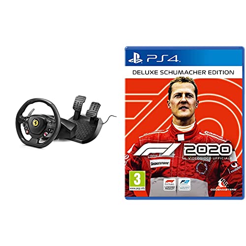 THRUSTMASTER T80 Ferrari 488 GTB Edition, Volante Dotato di Resistenza Lineare Realistica, Compatibili con Ps4/Pc & F1 2020 Deluxe Schumacher Edition - Complete - Playstation 4