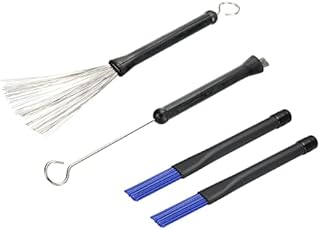 MECCANIXITY Retractable Drum Wire Brushes Drum Brushes Percussion Brush Stick for Jazz Acoustic Rock Band Music Lover 1 Pair