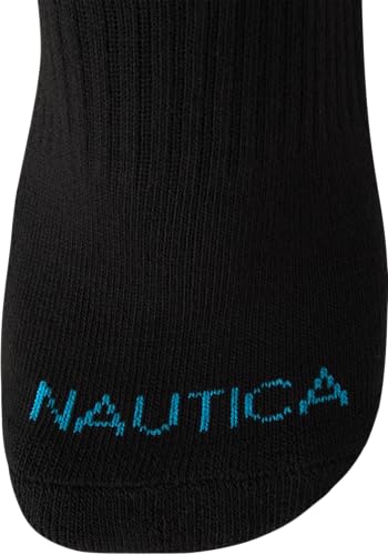 Image of Nautica Womens High Quarter Socks Moisture Wicking Cushioned Socks, 6 Pack | Dri-Motion Moisture Wicking Stretch Fabric, Cushioned Key Areas, Reinforced Heel and Toe, High Quarter Cut, Shoe Size 4-10