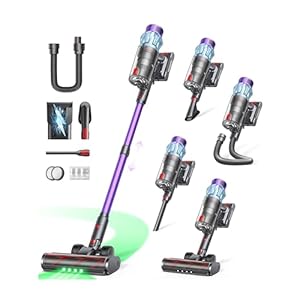 Cordless Vacuum Cleaner 65min/600W/50KPA Self-Standing Upright Vacuum Cleaners for Home with 3.3Ft Hose & Auto Mode, Wall Mount Charging Stick Vacuums with Fragrance for Hardwood Floor/Car/Stair/Pet