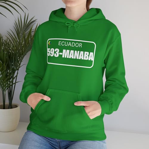 Sweatshirt Ecuador Manaba pull à capuche vert unisexe souvenir équatorien