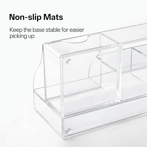 HBlife Makeup Organizer with Drawer – Cosmetic Storage for Vanity, Bathroom Countertop & Dresser, Skincare Organizer with Brush Holder, Beauty Display Case, Clear - Image 3