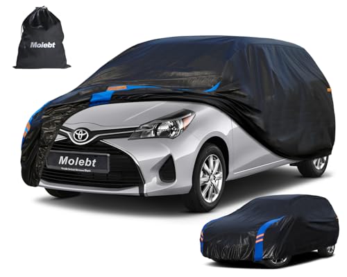 Image of Custom Fit Car Cover for Toyota Yaris Hatchback, Upgraded Seamless Waterproof All Weather Outdoor Auto Cover, Scratch-Resistant UV /Snow /Rain Protection