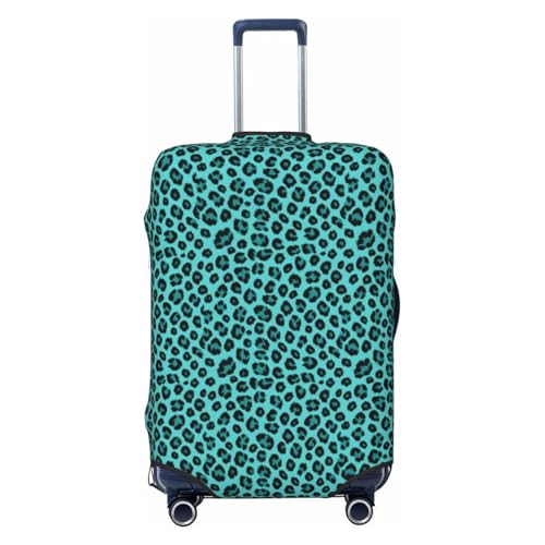 Cute Turquoise Leopard Print Elastic Washable Baggage Protector Universal Suitcase Cover Travel Luggage Cover