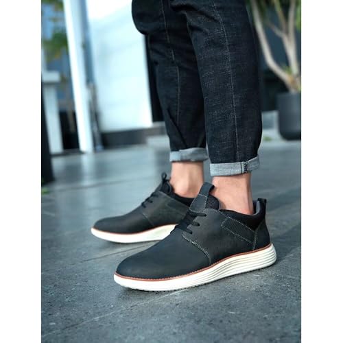 Image of Arkbird Casual Sneakers, Breathable Lace-Up Leather Walking Shoes Comfortable Fashion Sneakers for Men Daily Work