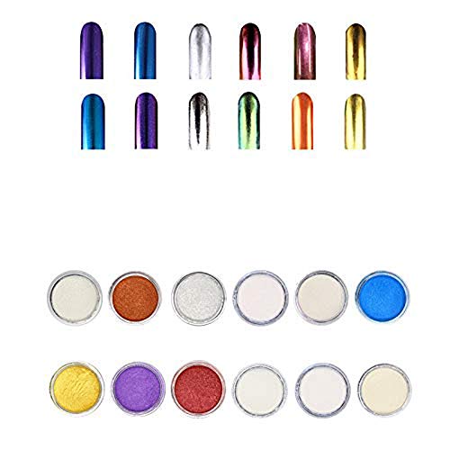 12 Box Holographic Nail Glitter Sequin Shiny Chameleon Powder Nail