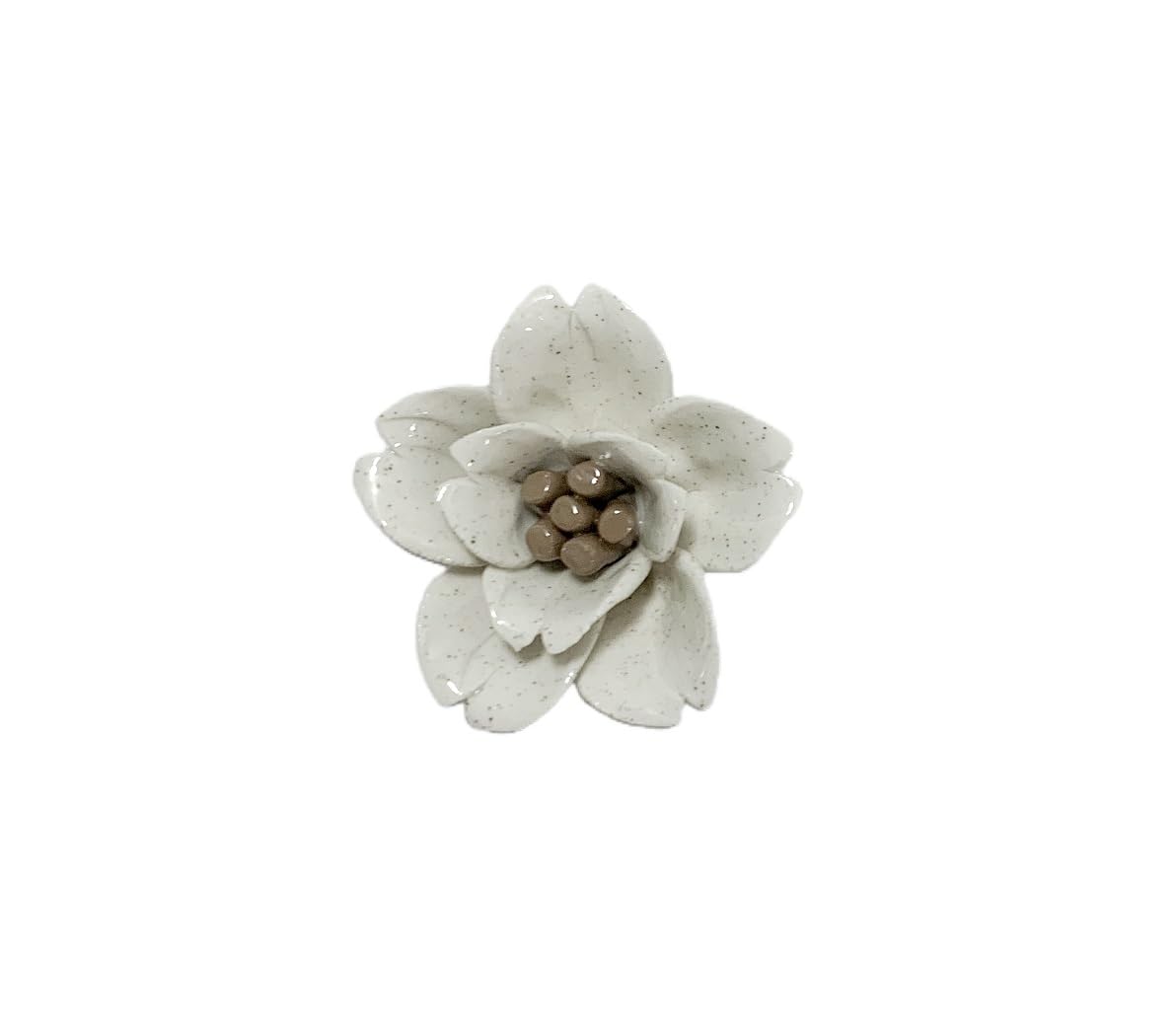 Spotted Color,Snow Lotus, 2.76",Ceramic Flower Wall Art Decor, Artificial Flower Wall Sculpture,Handmade Ceramic Flowers for Home,Hallway,Living Room, Kitchen,Bathroom