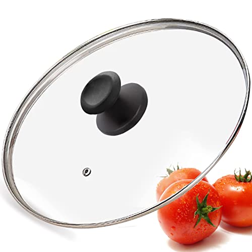 Glass Lid For 11 In Frying Pan, Tempered Replacement Top For 11 Inches Cookware, Skillets, Stainless Steel Pans &Pots, Cast Iron, Cast Aluminium Pans, Dutch Ovens 28 Cm #TOP1