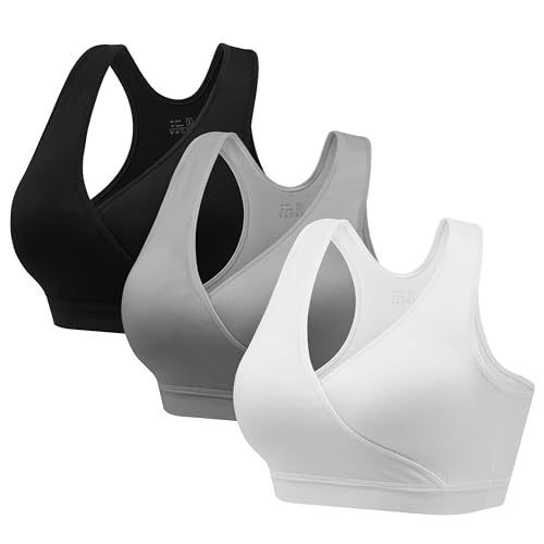 Image of HBselect Nursing Bras for Breastfeeding, Maternity Nursing Sleep Bra Wireless Pregnancy Sleep Bralette 3 /5 Pack