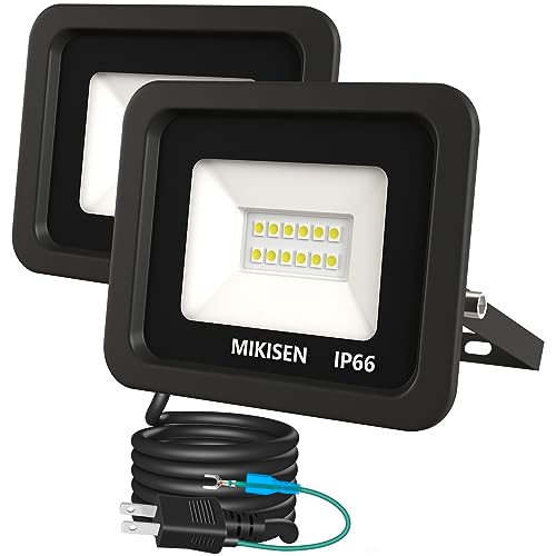 MIKISEN led 投光器 作業灯 看板灯 10w 昼光色 1200LM 6500K 100w相当 1.8コード...