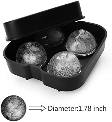 3D Food Grade Silicone Whiskey Ice Cube Tray 4 Hole Spherical Ice Ball Manufacturer Kitchen Tools
