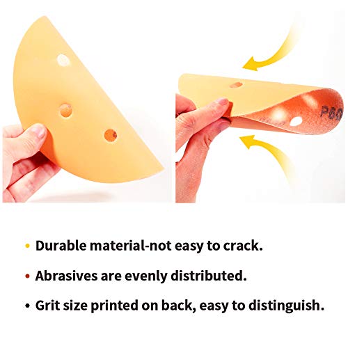SPEEDWOX 50 Pcs Sanding Discs 6 Inches 600 Grit 6 Hole Hook and Loop Sandpaper Dustless Fit for Random Orbital Sander Assortment Yellow Finishing Discs for Automotive Woodworking - Image 3
