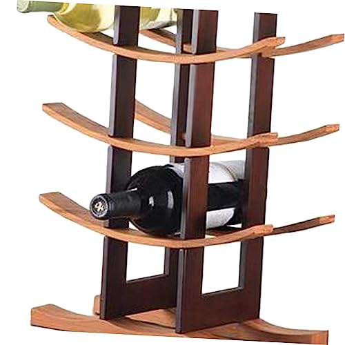 Soporte de vino de madera bambú para escritorio miniatura 6
