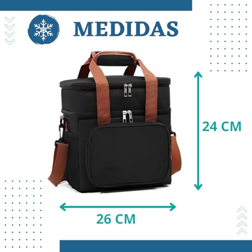 Bolsa Térmica Marmita Grande com Alça Ajustável e Dois Compartimentos para Praia Cerveja Fitness Aca