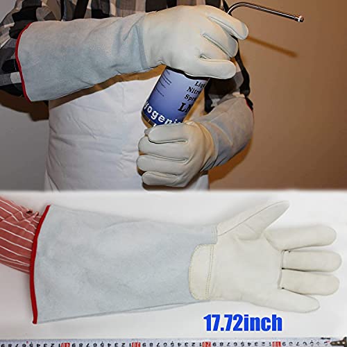Ultra Long Cryogenic Gloves Outdoor Snow Shoveling Low Temperature Waterproof Protective Gloves Liquid Nitrogen Frozen Gloves Cold Storage White 45Cm / 17.72Inch (Medium) #TOP2