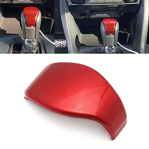Xotic Tech Red Interior Gear Shift Knob Cover Decorative Trim Compatible with Honda Civic 10th Gen 2016 2017 2018 2019 2020 Automatic Transmission
