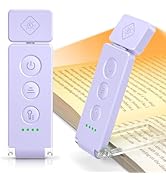 Glocusent 12 LED Rechargeable Book Light, Clip-on Reading Lamp with 5 Colors &amp; 5 Brightness Level...