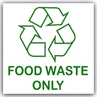 Food Waste Only-Recycling Bin Adhesive Sticker-Recycle Logo Sign-Environment Label
