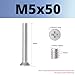 M5-0.8 x 50mm Phillips Flat Countersunk Head Machine Screws, 304 Stainless Steel, Full Thread Fasteners (20-Pack) - Electrical & Switch Plate Screws for Electronics & Hardware