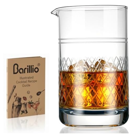 Barillio 20 Oz Crystal Cocktail Mixing Glass Set | Seamless Mixing Pitcher for Stirred Cocktail with Weighted Bottom | Old Fashioned Kit for Bartenders